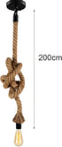 EmyZoeilure E26/E27 Lighting(Bulb (1 2m) Hemp Rope Pendant Light Fixture Base, Vintage Ceiling Lamp,Retro Style