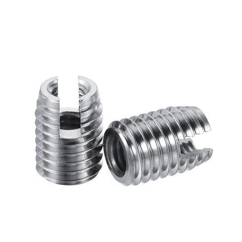 uxcell Self Tapping Threaded Inserts, M6 M10x14mm Carbon Steel Repairing Nuts, 10pcs