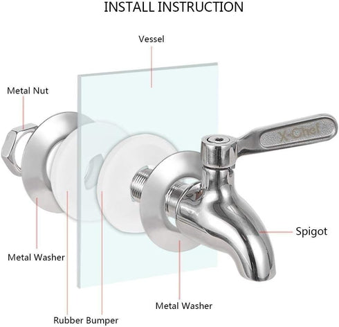 X-Chef Stainless Steel Beverage Dispenser Spigot Replacement