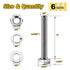 (6 Sets) 3/8-16x2" Hex Head Stainless Steel Bolts and Nuts with Flat & Lock Washers, 304 Stainless Steel 18-8, Fully Threaded, 3/8 Bolts, Hex Bolts