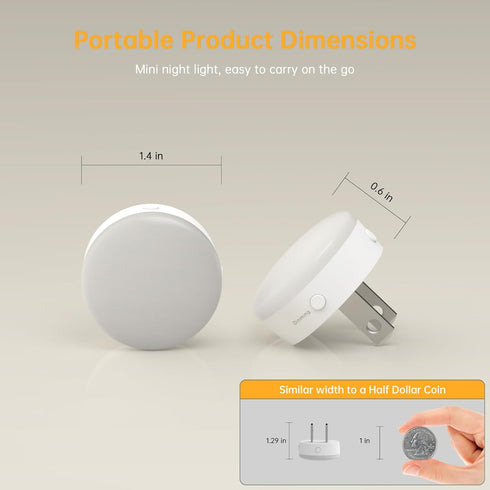 in12 Pack,Dim 3CCT, 3 Dimmable Night Lights Plug Night Light with Auto Dusk to Dawn Sensor, Brightness Levels, Night