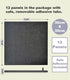 Black Cork Board 47"x35" - 12 Pack Felt Wall Tiles with Removable Adhesive Tabs, Large 48 x 36 inches