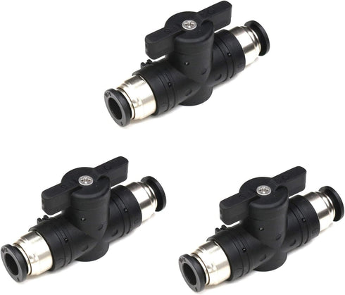 10mm Push Connect Valve Ball Valve, Quick Connect Tube Fittings for Pneumatic Air Compressor