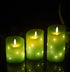 danip 3 10-Key 24-Hour Green LED flameless Candle with Embedded Starlight String, LED Candles, Remote Control, Timer