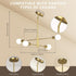 EUGITRAINS 4-Lights (Bulbs Gold Modern Sputnik Chandelier, Mid Century Chandeliers Flush Mount Sputnik Lights Fixture