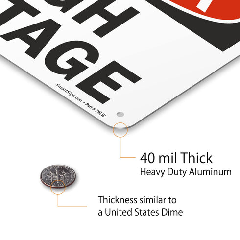 SmartSign “Danger - High Voltage” Aluminum Sign | 7" x 10"