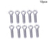 MroMax M6 x 25mm Machinery Shoulder Swing Lifting Eye Bolt, 10Pcs 304 Stainless Steel Metric Thread Lifting Eye Bolt for Home Renovation, Pipeline Gate Valves Fasteners, Silver
