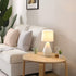 SOTTAE Modern Small Ceramic Table Lamp, White Irregular Geometric Bedside Table lamp for Bedroom,Nightstand Lamps