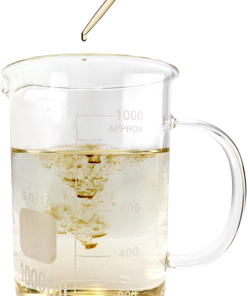 QWORK 1000ml Beaker with Handle, Borosilicate Glass Measuring Cup with Pouring Spout