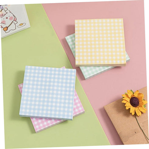 STOBOK 4 Plaid Element Sticky Page Markers - Grid Writing Notepad Memo Stickers, Small Note Pads for Portable Student