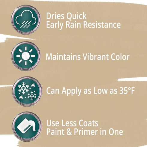 1-Gallon, Rodda Paint CASCADIA XL Exterior Velvet Paint & Primer in One, Rice Paper