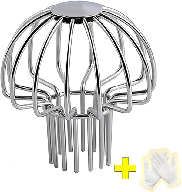 Gutter Guard, 304 Stainless Steel Outdoor Roof Drain Anti-Blocking Line Cap, Mushroom Type Filter, Stops Leaves Debris