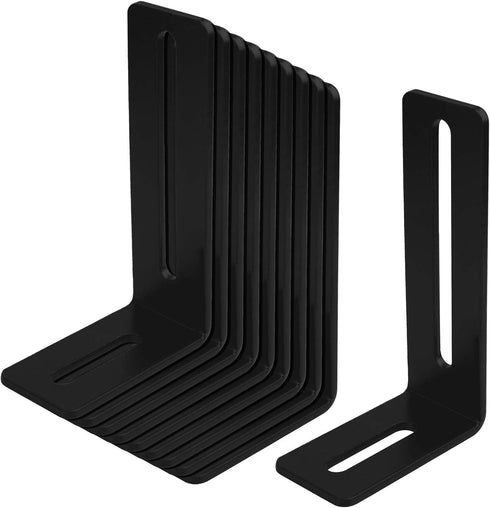 10 PCS 4" Black Adjustable L-Shape Corner Brace with Slot, Steel Right Angle Brackets for Fixing Furniture, Max Load 30