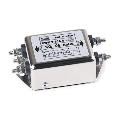 Noise Suppressor Power EMI Filter Terminal Single-Phase Line-Conditioner JREle AC 115/250V 20A