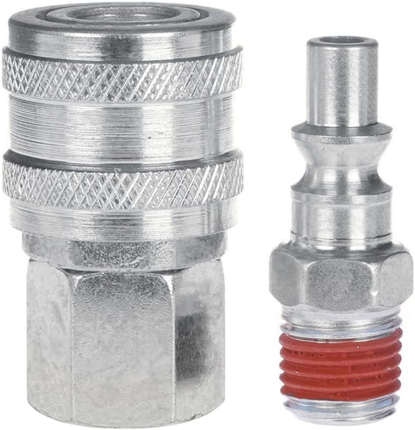 WYNNsky Air Coupler and Plug Kit, 1-pc 1/4'' FNPT ARO Style Coupler & 1-pc 1/4'' MNPT ARO Style Air Plug
