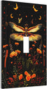 HTSAHKV 3 5 Inch Floral Dragonfly Wall Plate Light Switch Cover Single Gang Outlet Faceplate Print Plate Cover X