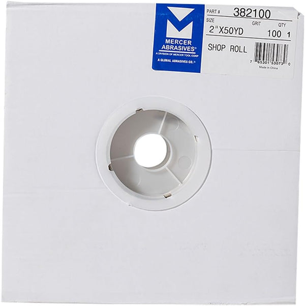Mercer Industries 382100-2" x 50 yards Shop Roll, 100 Grit