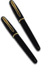 Better Office Products Executive Black Gel Pen, 2 Pack, Classic Business Pen, Black 0.7mm Medium Point, Gold Accents