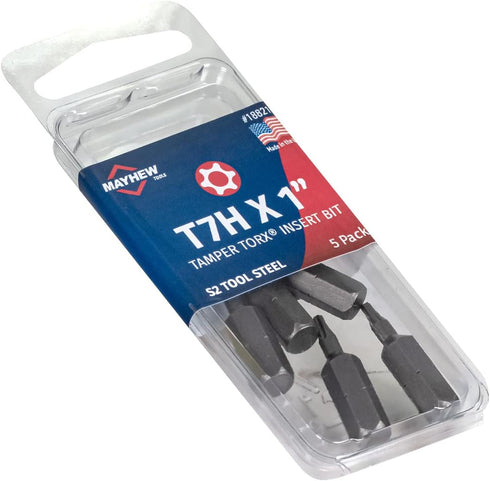 Mayhew Tools 19357-4 Tamperproof Torx Power Bit, T20H x 2", 4-Pack