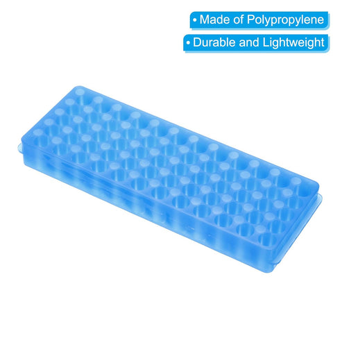 PATIKIL 60 Wells Tube Rack, 1 Set Double Panel Vial Rack for Microcentrifuge Tubes 0.2/0.5/1.5/2ml, Blue, Orange, Green