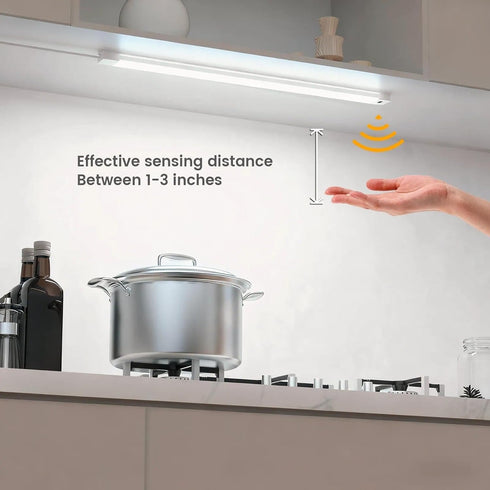 16 Inch Counter 5000K White,Dimmable,Plug Closet, MYPLUS Under Cabinet Lights with Hand Wave, Under Lighting Cold