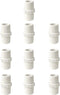 10pcs 0.5 Inch PVC Nipple, Male to Male Coupling Adaptor, 1/2Inch Thread Plumbing PIPE Connection