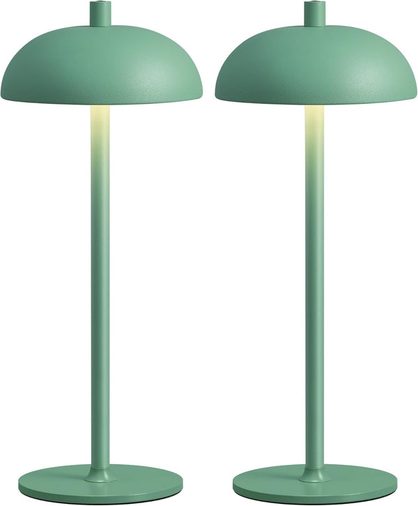 Cordless LED 12" Small Table Lamps Set of 2, Portable Waterproof Desk