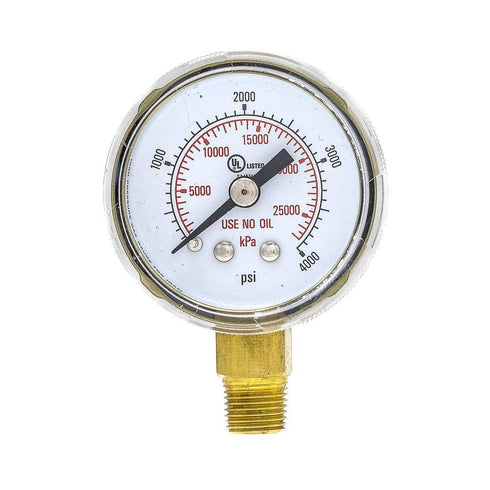 PIC Gauges 501D-UNO-158Q-C 0-4000 PSI, UL Listed, No Oil Pressure Gauge, 1 1/2" Dial, Dual Scale