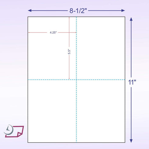 NextDayLabels 8-1/2 x 11 Blank Perforated Paper | 24# Paper, 500 Sheets/Ream, Item #1689