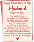 mmuue Happy Anniversary Card for Husband, Romantic Anniversary Card Gift from Wife, Thank