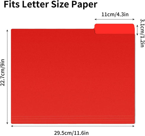 EOOUT 30pcs Colored File Folders, 8.6" x 11.6" Manila Plastic Folders, 3 Tab Poly Folder with Labels
