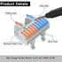 3Pcs 2 10 4-2.5 mm 36Pcs 6.89 Inch Lever Wire Connectors, in Out, Push-in, Quick Wiring DIN Terminal Blocks, Wire