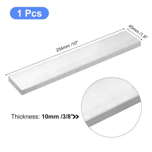 uxcell Square Aluminum Flat Bar, 3/8" Thick, 1.8" Width, 10" Length, 6061 Aluminum Flat Plate for Industrial Building