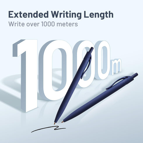BallPoint Pens, 50 Pack (BLACK Ink), Bulk Pens with Navy Blue Barrel, Retractable Medium Point for Office Home