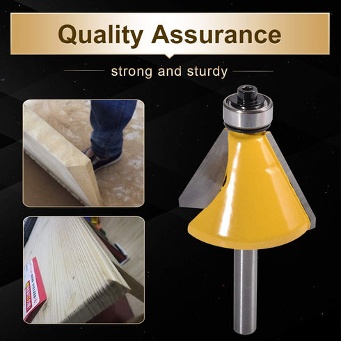 30 1/4 Inch (1/4" 30 KATUR Degree Chamfer and Bevel Edging Router Bit, Carbide Tipped Chamfer Router Bit with Shank