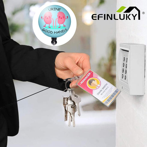 Kidney Badge Reel Urine Good Hands Holder - Retractable Nursing ID Badge Reel with Alligator Clip for Girls, Women