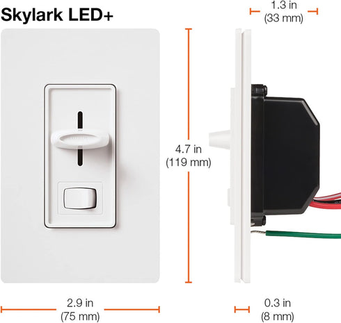 Dimmer Dimmable Dimmer Bulbs, 150W/Single-Pole 3-Way, SCL-153P-WH, Lutron Skylark LED+ Switch for LED, Lutron Switch