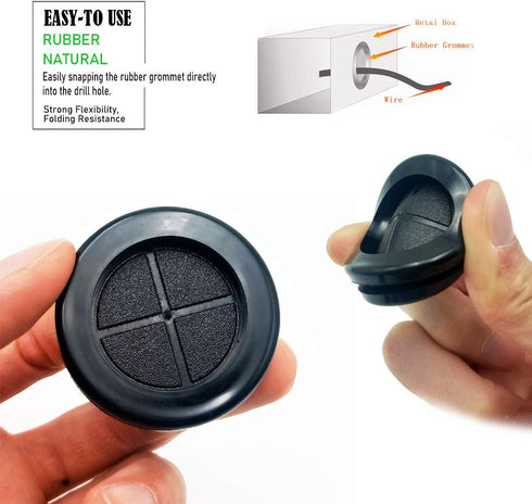 1-3/8 in Rubber Grommets for Wiring, Double-Sided Rubber Plugs for Round Holes, 10 Pcs