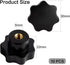 OCR 10Pcs M6 7 Star Knob - Knurled Thread Clamping Knob, Black Plastic Screw-On Star Knob Handle