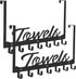 2 Pack Over The Door Hooks, Heavy Duty Towel Rack for Bathroom, Wall Mount Hanger with 14 Hooks for Towels