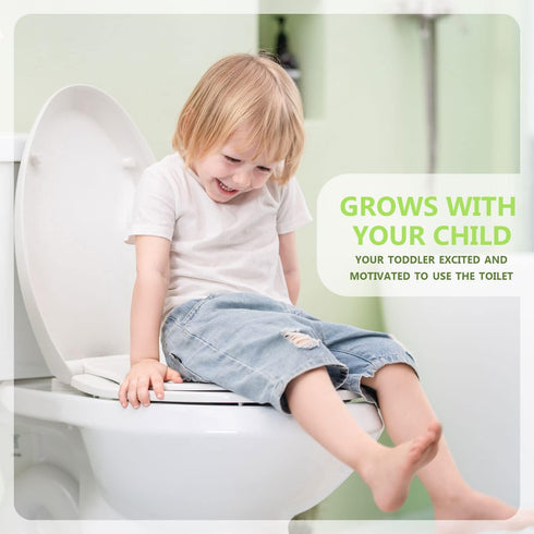 WSSROGY Elongated Toilet Seat with Toddler Seat Built In, Slow Close, Fits both Adult and Child, Potty Training Seat