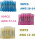 DINGYUAN 200pcs Waterproof Butt Connectors, Heat Shrink Marine Wiring Connectors, Crimp Butt Splice Terminal Kit