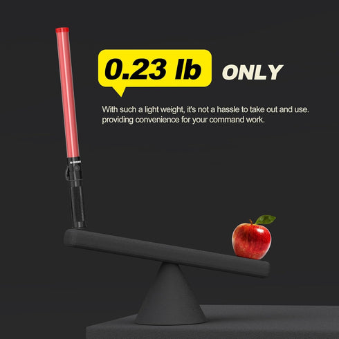 2 Pack Traffic Wand - 21 Inch LED Control Wand with 3 Flashing Modes, Red Safety Baton for Traffic Control