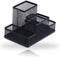 Desk Organizer, Desktop Mesh Pen Pencil Holder Caddy with 4 Compartments for Office, Home, School Supplies