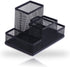 Desk Organizer, Desktop Mesh Pen Pencil Holder Caddy with 4 Compartments for Office, Home, School Supplies