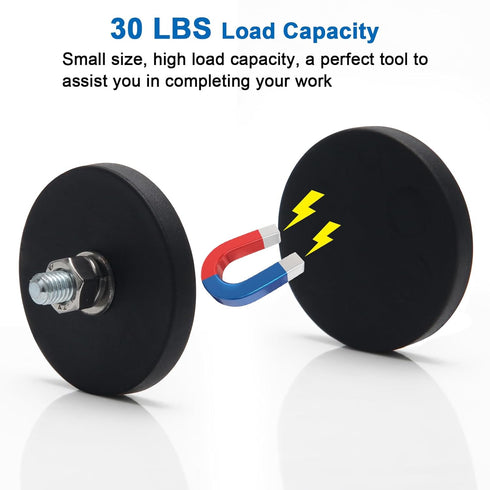 M6 30LBS, 12 Pack M6 M6 Winspeed Rubber Coated Magnet Anti-Scratch Neodymium Magnet Rubber Coated Mounting Magnets Base