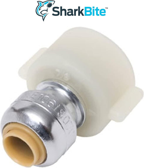 SharkBite 1/4 Inch x 1/2 Inch NPSM Faucet Connector, Pack of 6, Push to Connect Brass Fitting