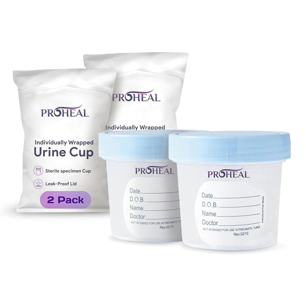 Sterile Urine Specimen Cups with Lids (2PK)- 4 oz. Sample Urine Cups