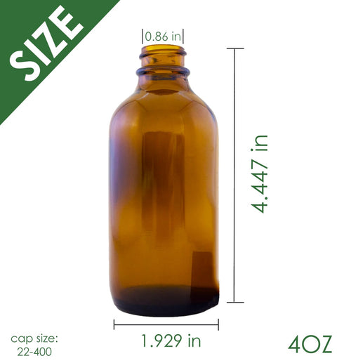 GreenHealth Amber Glass Bottle - 4 fl oz with Glass Dropper, Single