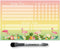 Dry Erase Whiteboard Task Planner, 6 x 9 inches, Tropical | Removable Restickable Adhesive Decal, Fine-Tip Marker